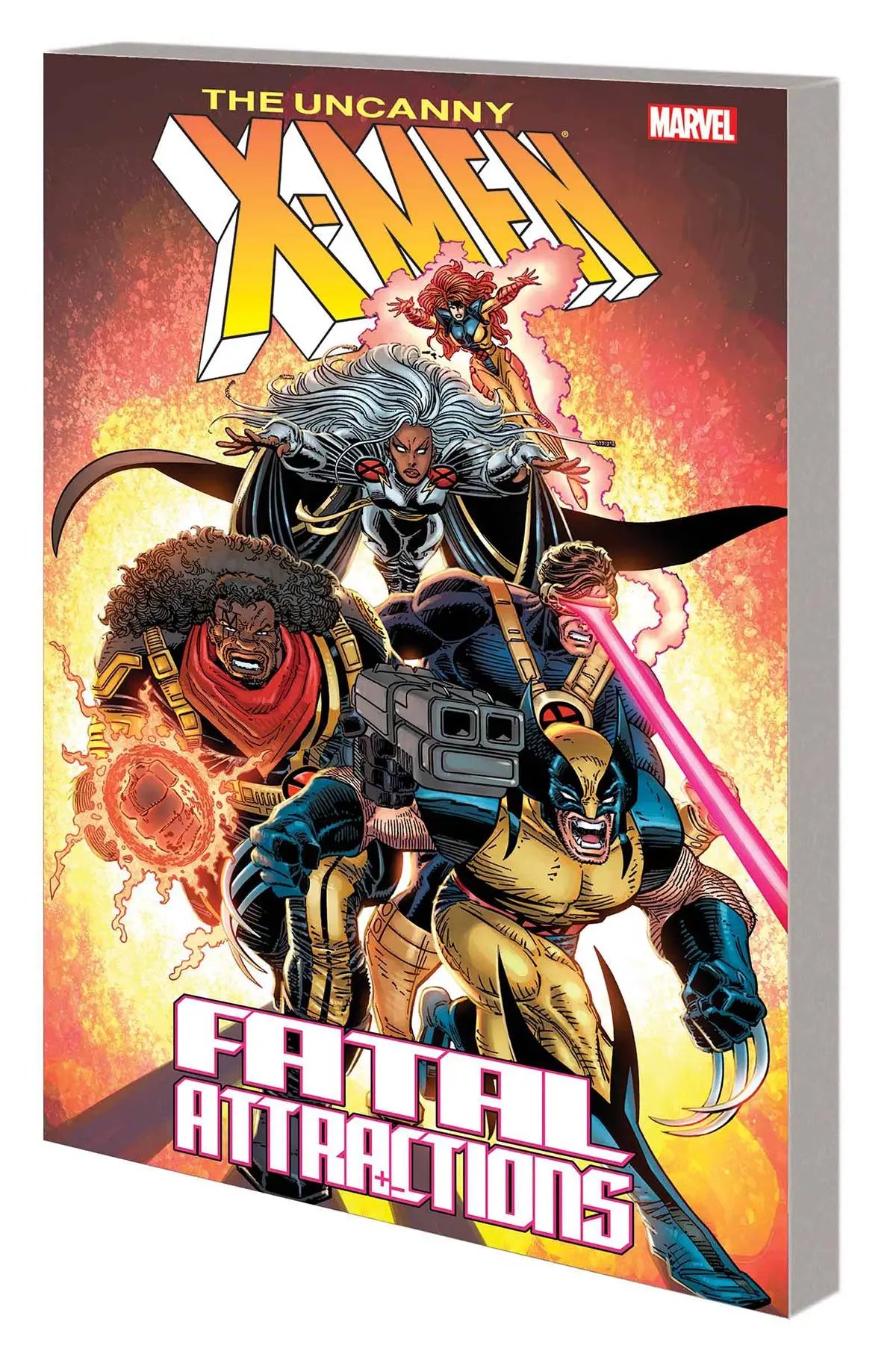 Comic book cover of The Uncanny X-Men Fatal Attractions with dynamic mutant heroes action