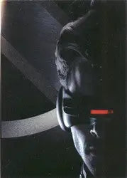 Shadowy profile of a person smoking on X-Men Movie X2 promo card for trading cards