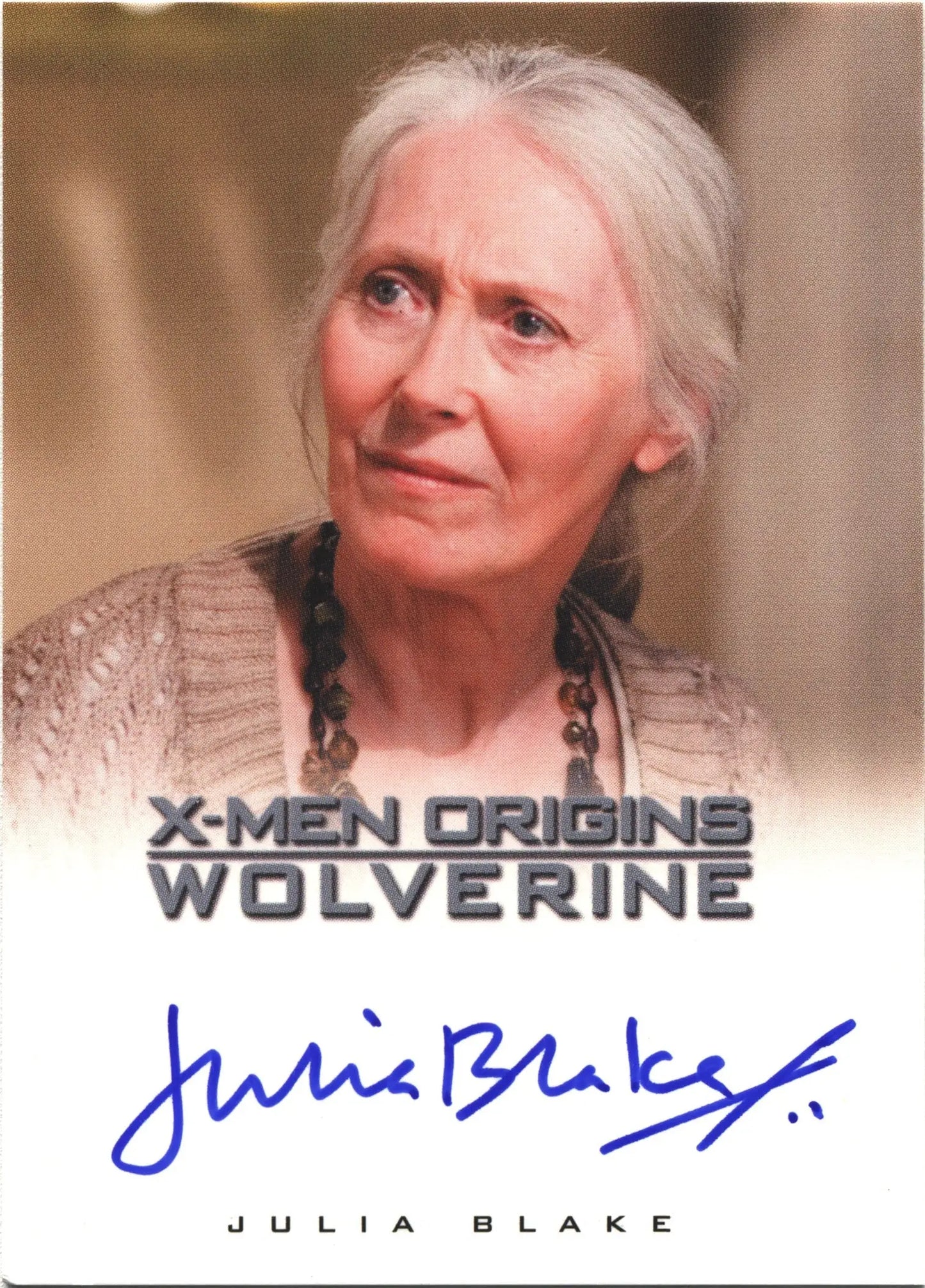 Autographed trading card of Heather Hudson by Julia Blake from X-Men Origins Wolverine