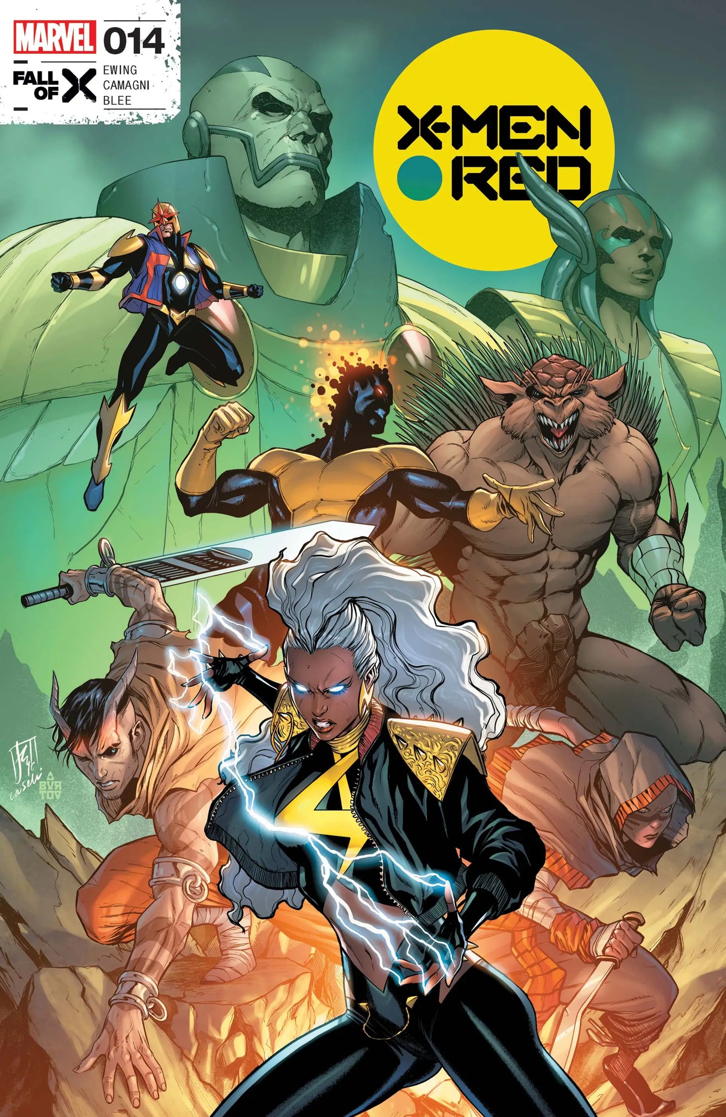 X-Men Red 14 Fall comic book cover with dynamic mutant action, perfect for trading cards fans