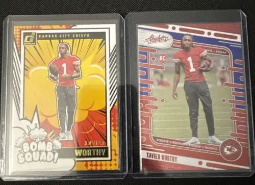 Xavier Worthy Rookie Card Lot featuring two collectible Xavier Worthy football cards