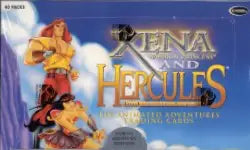 Xena and Hercules animated adventures factory sealed trading cards box with character artwork