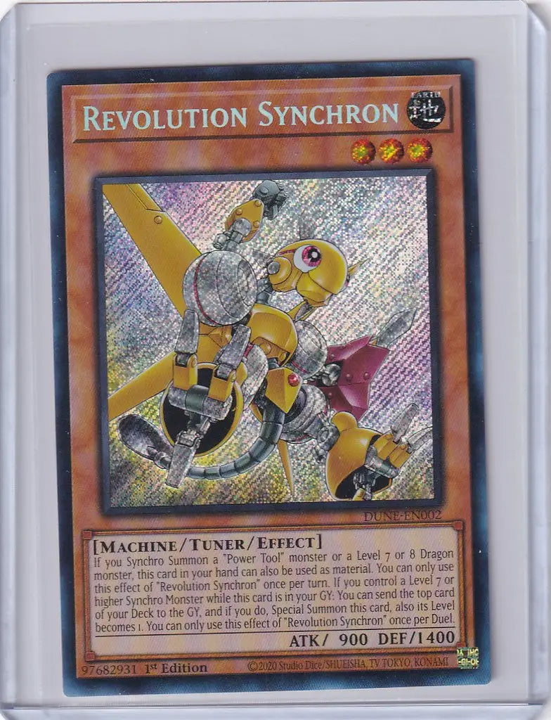 Yu-Gi-Oh Duelist Nexus Revolution Synchron card featuring a yellow and red robotic creature