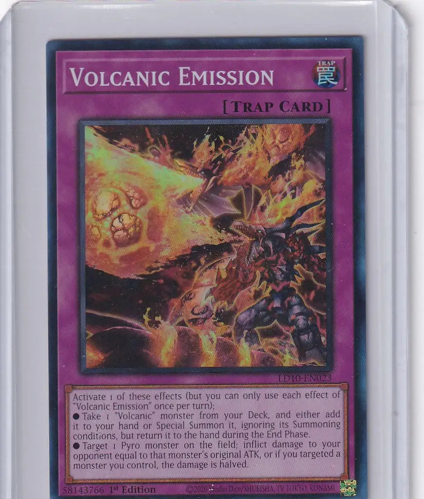 Yu-Gi-Oh Legendary Duelists Soulburning Volcano Volcanic Emission trap card artwork