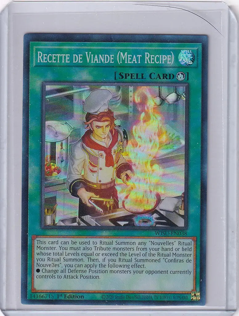 Yu-Gi-Oh Wild Survivors trading card of a chef cooking over magical flames