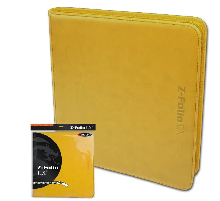 Yellow Z-Folio 12-Pocket LX Album with archival safe polypropylene pages and matching packaging