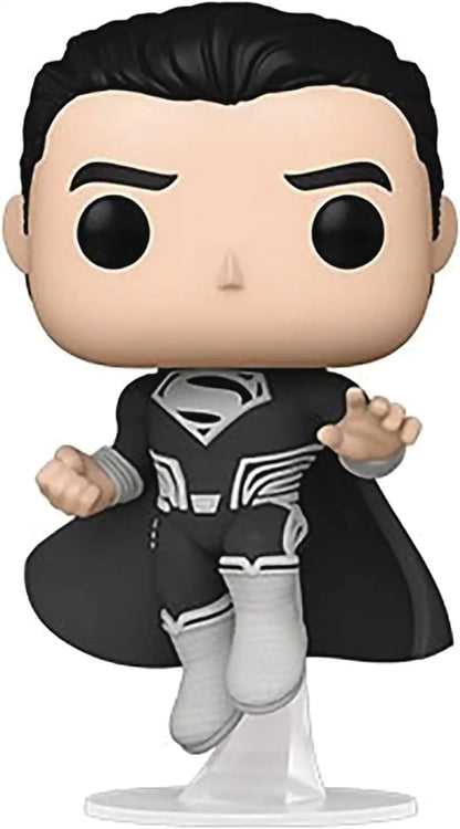 Funko Pop figure of Superman in black suit from Snyder’s Justice League collection