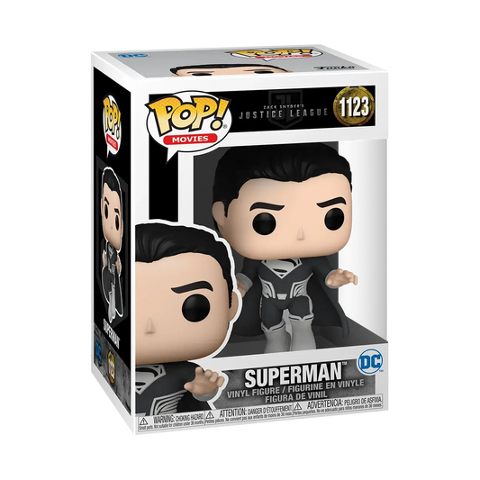 Funko Pop figure of Superman in black suit from Snyder’s Justice League collectible