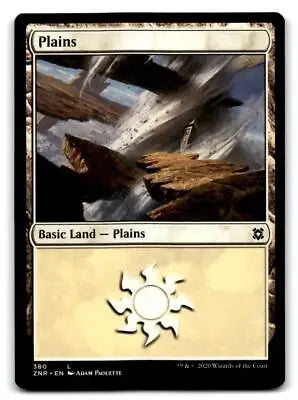 Magic: The Gathering Zendikar Rising #380 Plains trading card display image