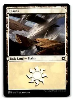 Magic: The Gathering Zendikar Rising #380 Plains trading card displayed for sale