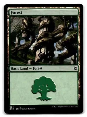 Magic: The Gathering Zendikar Rising #384 Forest card for trading cards collection