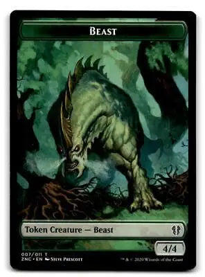 Beast token card from Zendikar Rising featuring a Saproling Token design