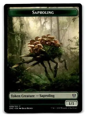 Saproling token creature from Zendikar Rising trading cards collection