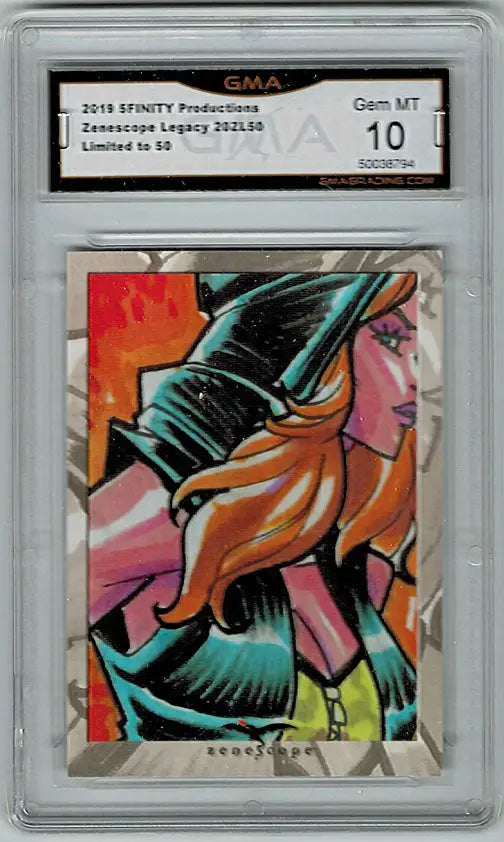 Graded Zenescope promo card featuring colorful abstract artwork of intertwining shapes