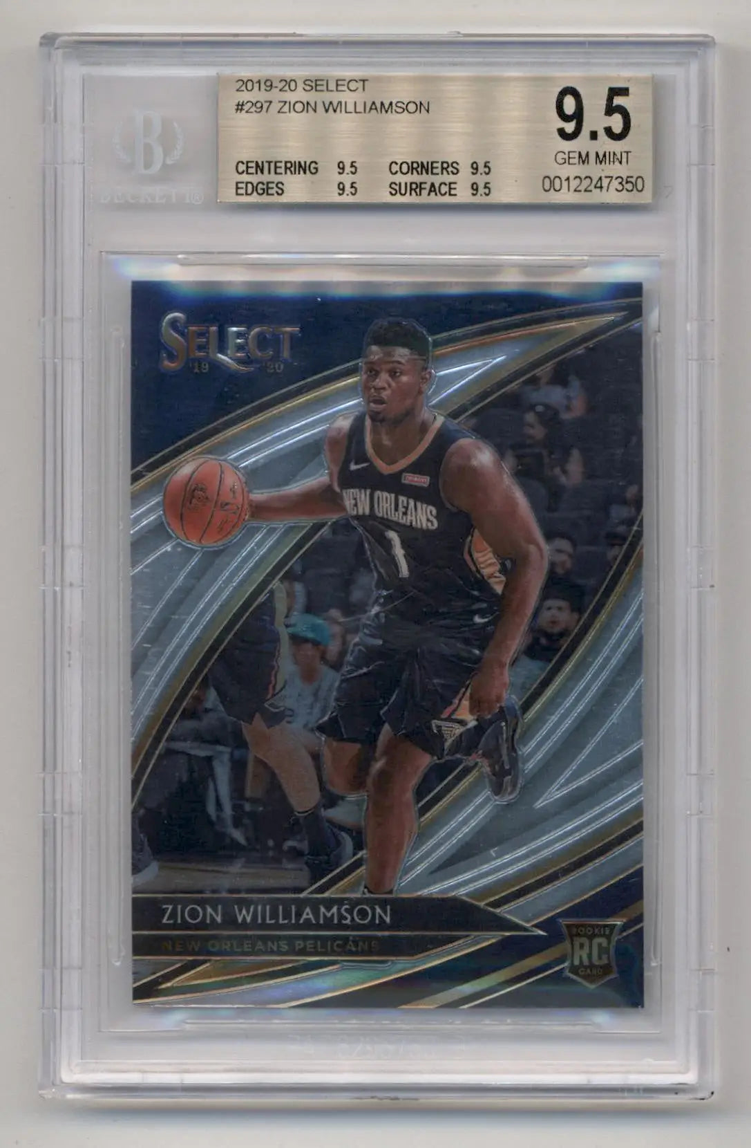 Graded Zion Williamson 2019-20 Select Courtside Rookie #297 BGS 9.5 in protective case