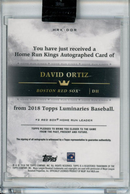 2018 Topps Luminaries Home Run Kings Red #HRK-DOR David Ortiz NM-MT Auto 3/10 Boston Red Sox Baseball Card - TradingCardsMarketplace.com