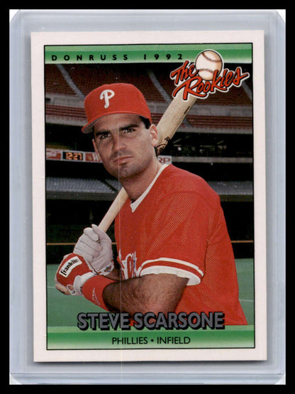 1992 Donruss The Rookies #108 Steve Scarsone NM-MT Philadelphia Phillies Baseball Card - TradingCardsMarketplace.com