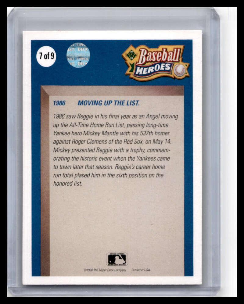 1990 Upper Deck #7 Reggie Jackson NM-MT California Angels Baseball Card - TradingCardsMarketplace.com