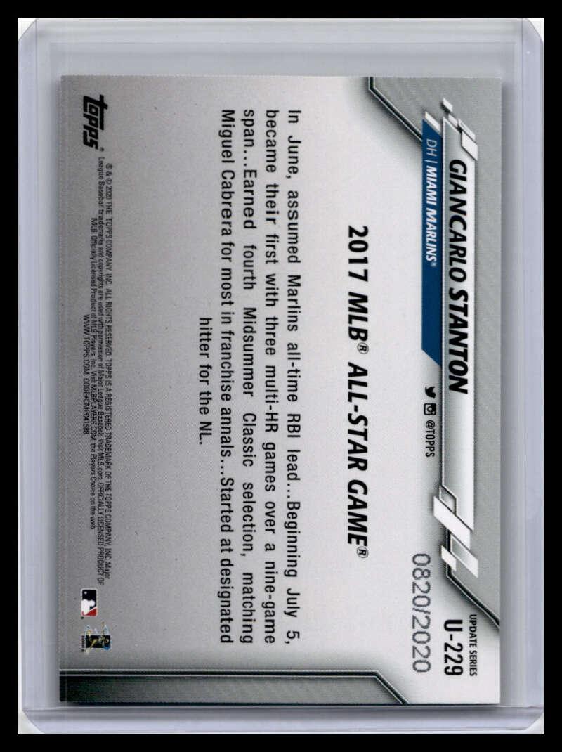 2020 Topps Update #U-229 Giancarlo Stanton NM-MT Miami Marlins Baseball Card - TradingCardsMarketplace.com