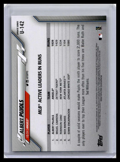 2020 Topps Update #U-142 Albert Pujols NM-MT Los Angeles Angels Baseball Card - TradingCardsMarketplace.com