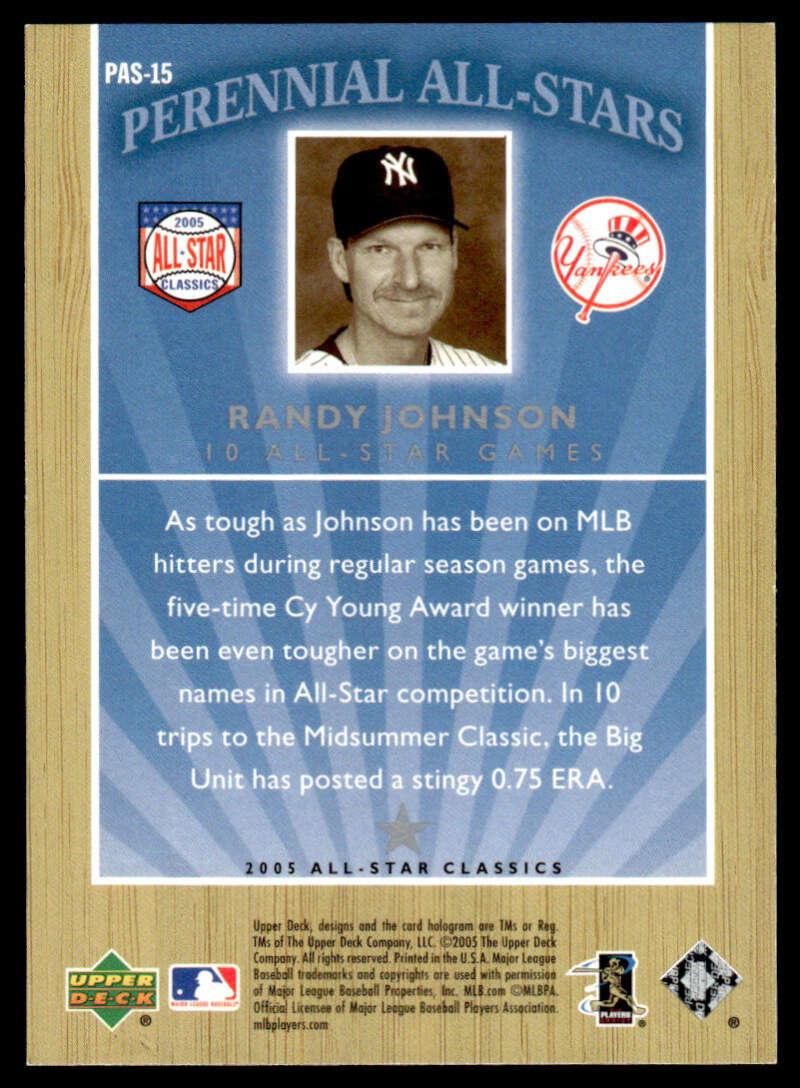 2005 Upper Deck All-Star Classics #PAS-15 Randy Johnson NM-MT New York Yankees Baseball Card - TradingCardsMarketplace.com
