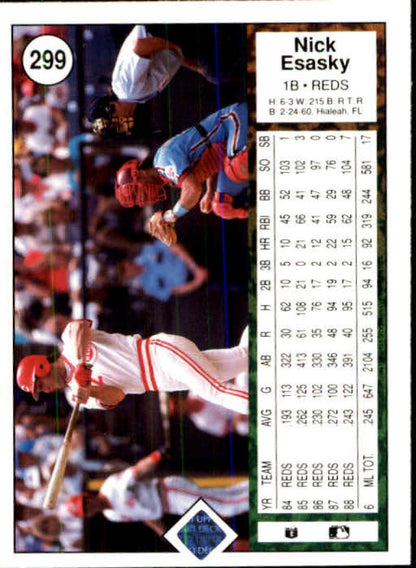 1989 Upper Deck #299 Nick Esasky NM-MT Cincinnati Reds Baseball Card - TradingCardsMarketplace.com