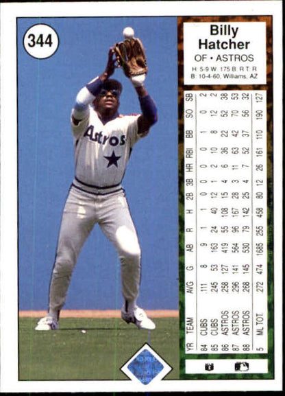 1989 Upper Deck #344 Billy Hatcher NM-MT Houston Astros Baseball Card - TradingCardsMarketplace.com