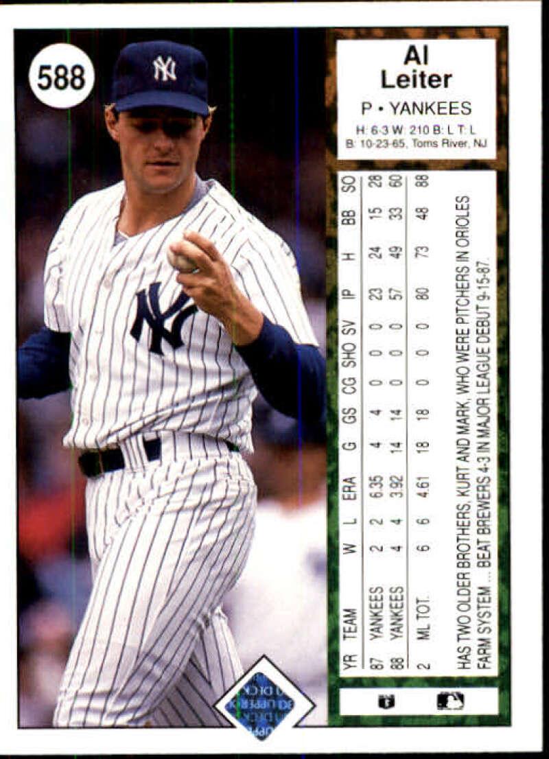 1989 Upper Deck #588 Al Leiter NM-MT New York Yankees Baseball Card - TradingCardsMarketplace.com