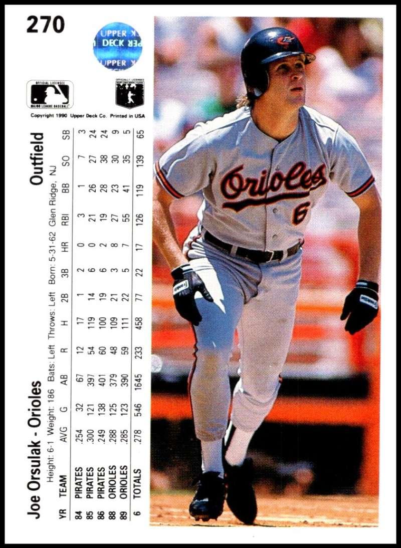 1990 Upper Deck #270 Joe Orsulak NM-MT Baltimore Orioles Baseball Card - TradingCardsMarketplace.com