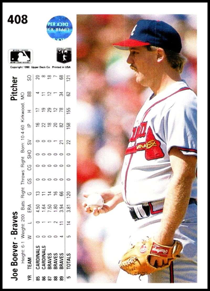 1990 Upper Deck #408 Joe Boever UER NM-MT Atlanta Braves Baseball Card - TradingCardsMarketplace.com