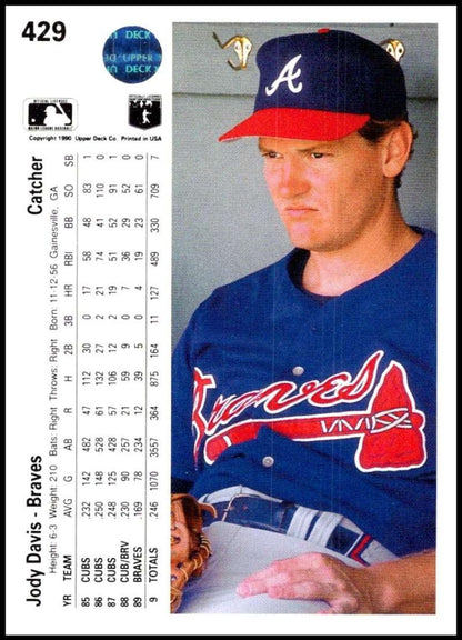 1990 Upper Deck #429 Jody Davis NM-MT Atlanta Braves Baseball Card - TradingCardsMarketplace.com
