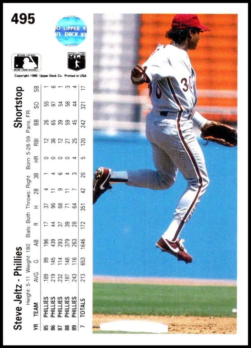 1990 Upper Deck #495 Steve Jeltz NM-MT Philadelphia Phillies Baseball Card - TradingCardsMarketplace.com