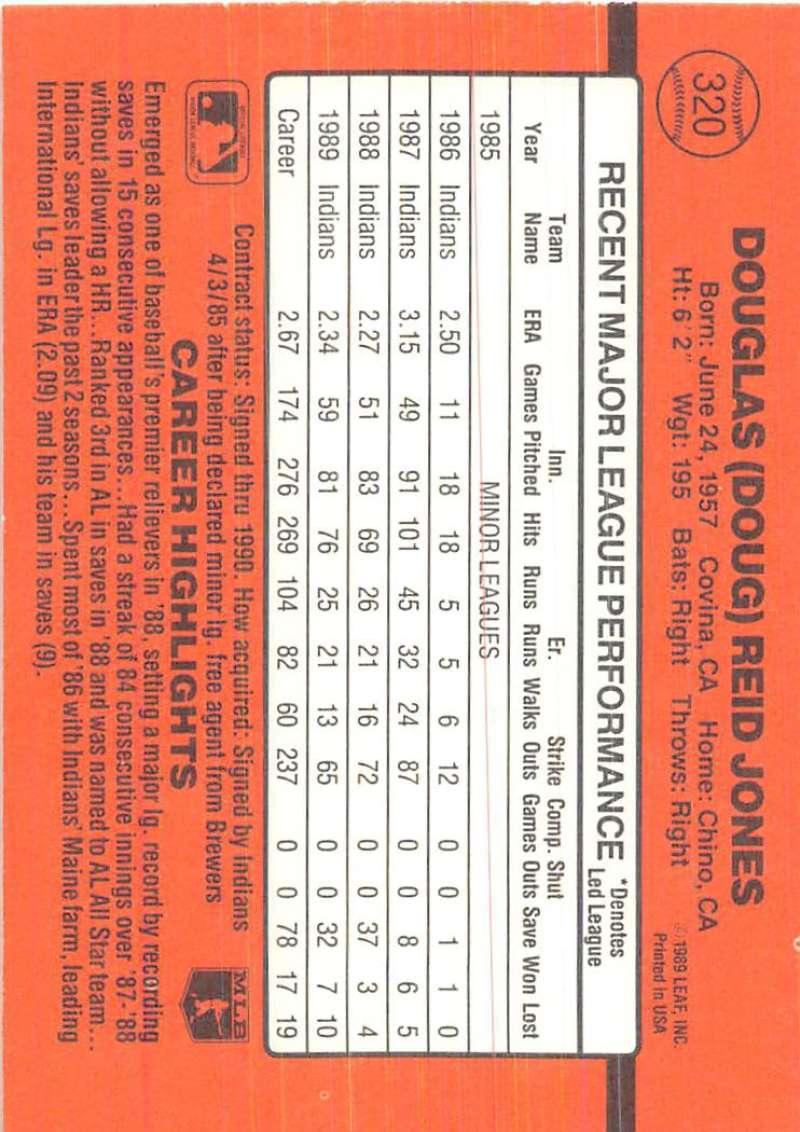 1990 Donruss #320 Doug Jones VG-EX Cleveland Indians Baseball Card - TradingCardsMarketplace.com