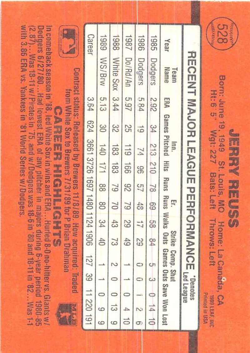 1990 Donruss #528 Jerry Reuss VG-EX Milwaukee Brewers Baseball Card - TradingCardsMarketplace.com