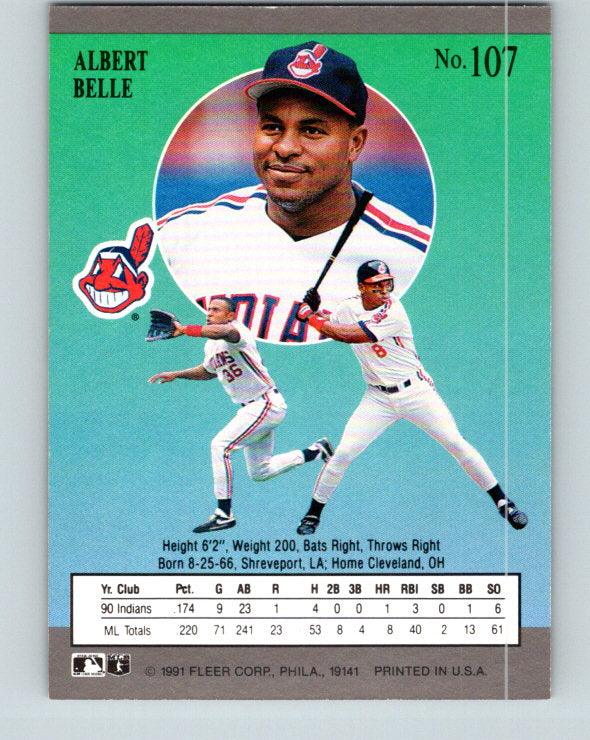1991 Fleer Ultra #107 Albert Belle NM-MT Cleveland Indians Baseball Card - TradingCardsMarketplace.com