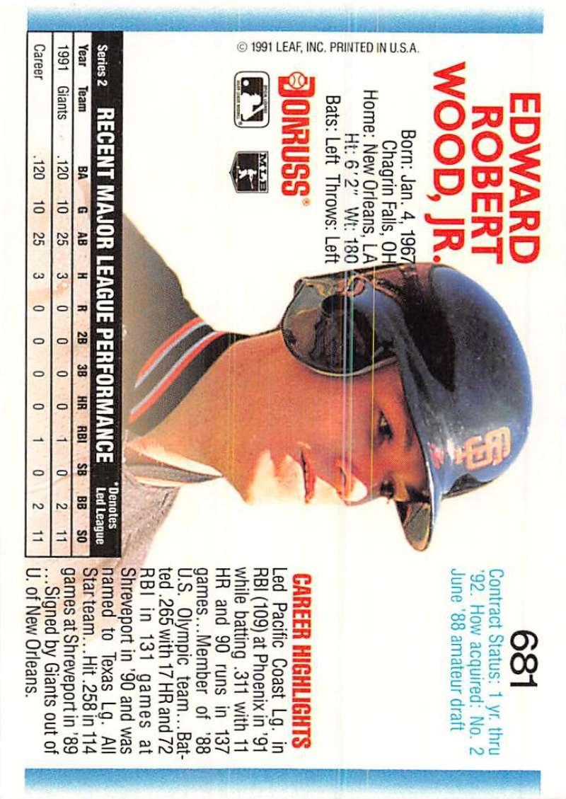 1992 Donruss #681 Ted Wood NM-MT San Francisco Giants Baseball Card - TradingCardsMarketplace.com