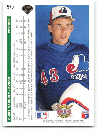 1992 Upper Deck #579 Chris Nabholz NM-MT Montreal Expos Baseball Card - TradingCardsMarketplace.com