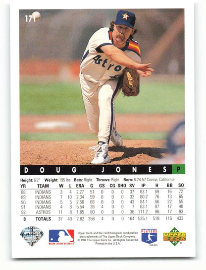 1993 Upper Deck #171 Doug Jones VG Houston Astros Baseball Card - TradingCardsMarketplace.com