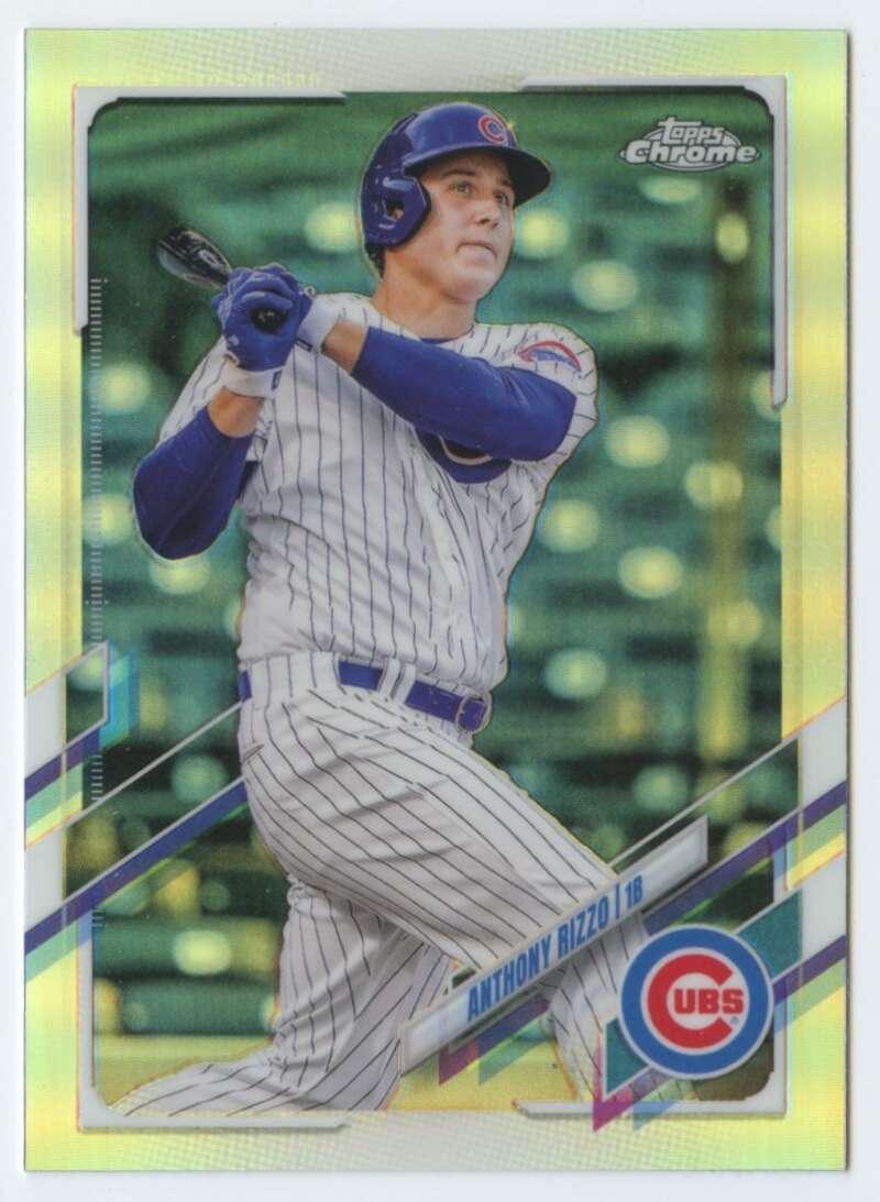 2021 Topps Chrome Refractor #165 Anthony Rizzo NM/MT Chicago Cubs Baseball Card - TradingCardsMarketplace.com