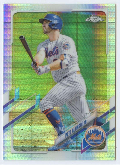 2021 Topps Chrome Refractor Prism #11 Pete Alonso NM/MT New York Mets Baseball Card - TradingCardsMarketplace.com