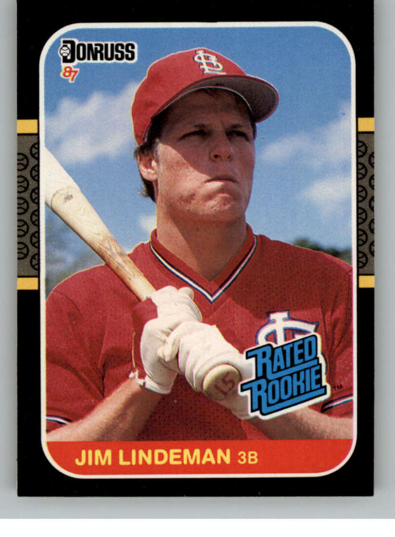 1987 Donruss #37 Jim Lindeman EX RC Rookie St. Louis Cardinals Baseball Card - TradingCardsMarketplace.com