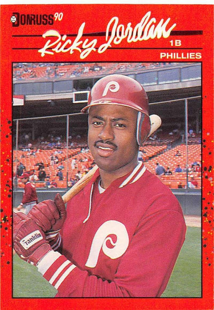 1990 Donruss #76 Ricky Jordan VG-EX Philadelphia Phillies Baseball Card - TradingCardsMarketplace.com