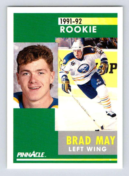 1991-92 Pinnacle #302 Brad May NM-MT Buffalo Sabres Hockey Card - TradingCardsMarketplace.com